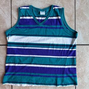 Vintage Striped Sleeveless V-Neck tank Top
